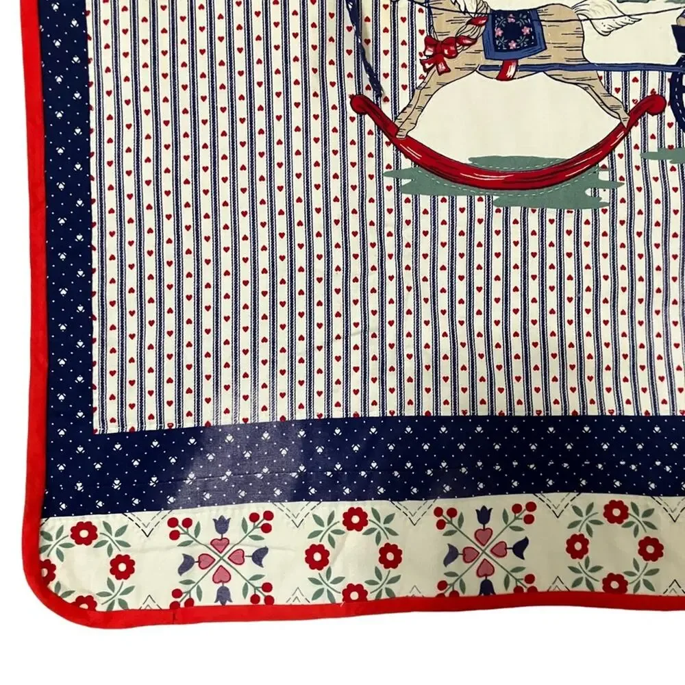 Hand Crafted Multicolor Apron with Red Trim
